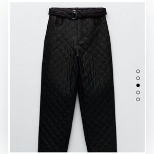 Zara NEW!! Faux Leather Quilted Pants, Black, XS, NWOT